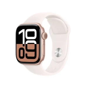 APPLE Watch Series 10 GPS 42mm in alluminio color oro rosa con cinturino Sport rosa fard - S/M NUOVO